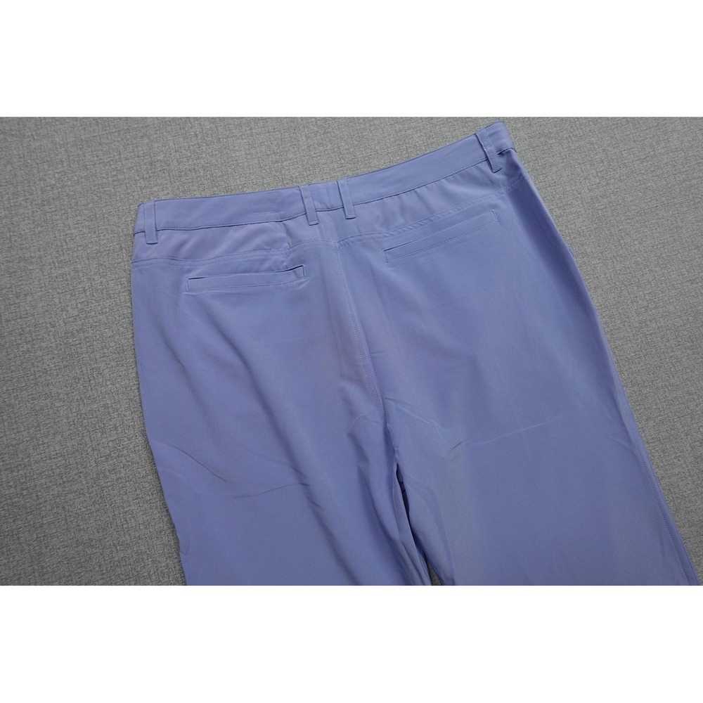 Short Par 4 Chino Pants Mens 34x32 Blue Regular Fit Golf Stretch Mark Microfiber